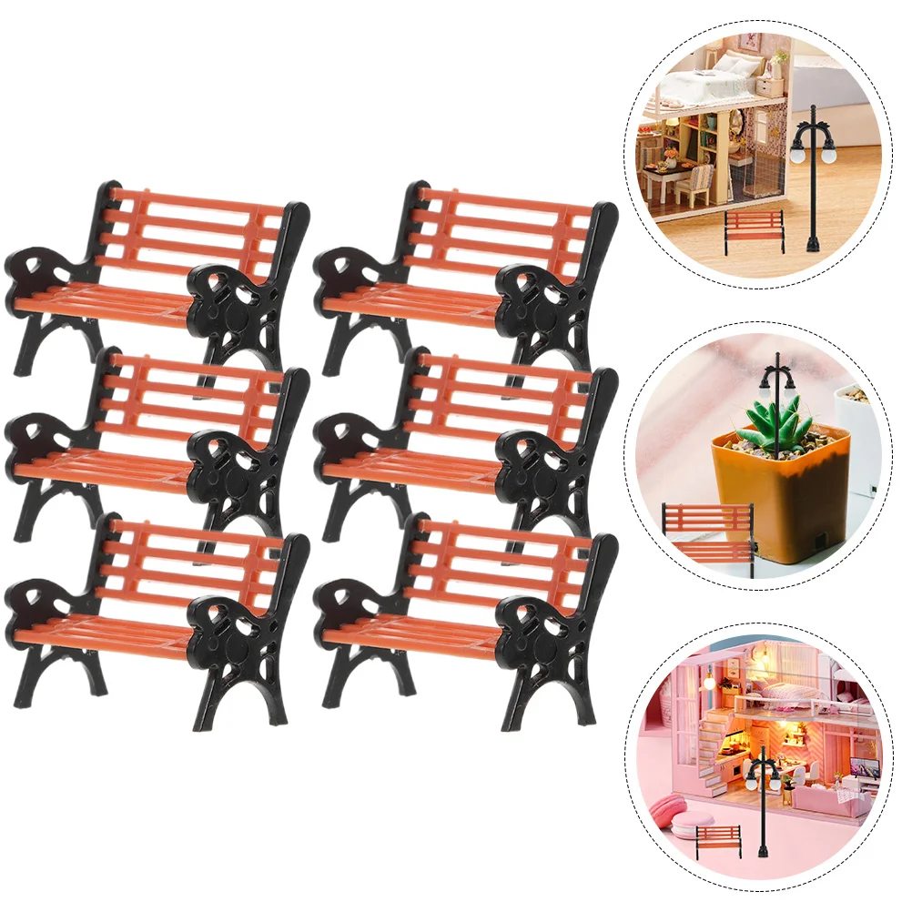 

Mini Park Ornaments Room Decor for Bedroom Street Miniatures Dolly House Bench Chair Decorative Models Microlandscape