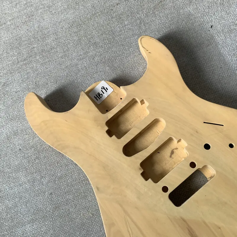 HB191  Unfinihsed Electric Guitar Body HSH Pickups Solid Wood Two Points Fixed Tremolo DIY Guitar Parts Replace Accessories