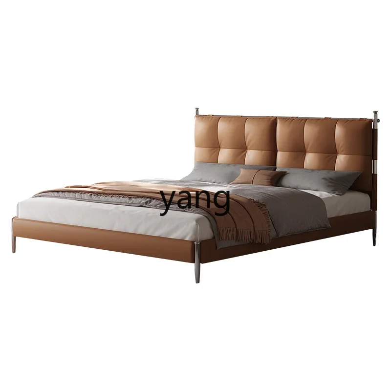 

CX minimalist double leather bed high-end atmosphere master bedroom soft bed