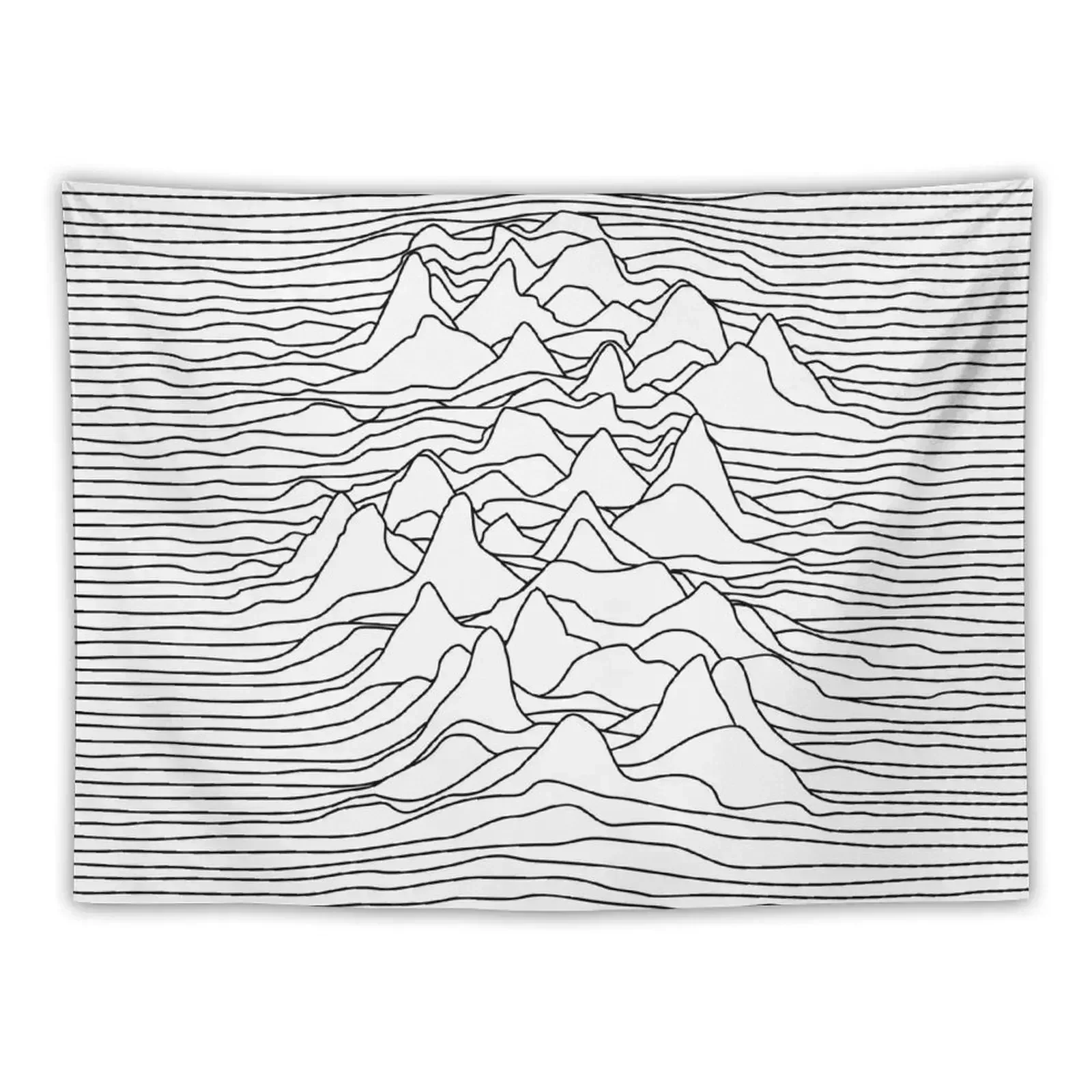 Black and white graphic - sound wave illustration - white Tapestry Cute Decor House Decor Tapestry