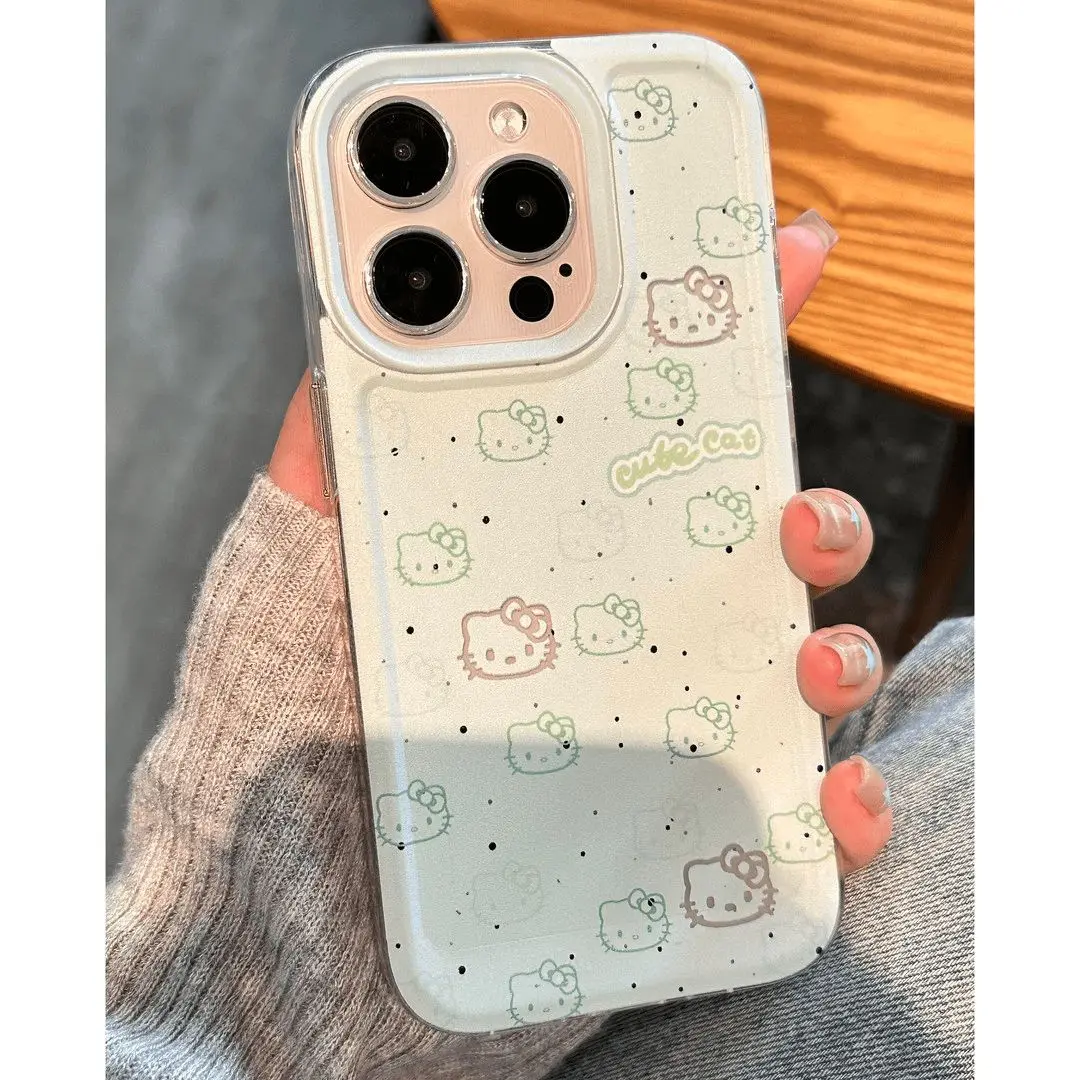 Милый зеленый чехол Hello Kitty на весь экран с прозрачным пространством для Oppo A3 A9 A5 A16 A53 A55 A60 A72 A76 A78 A92 A74 A98 Pro