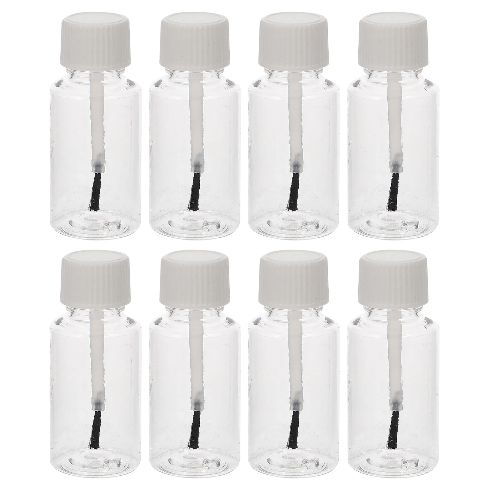 8 stuks lege nagellakflessen met borstel doorzichtige herbruikbare plastic fles voor etherische olie theeboomolie vloeibare latex manicure