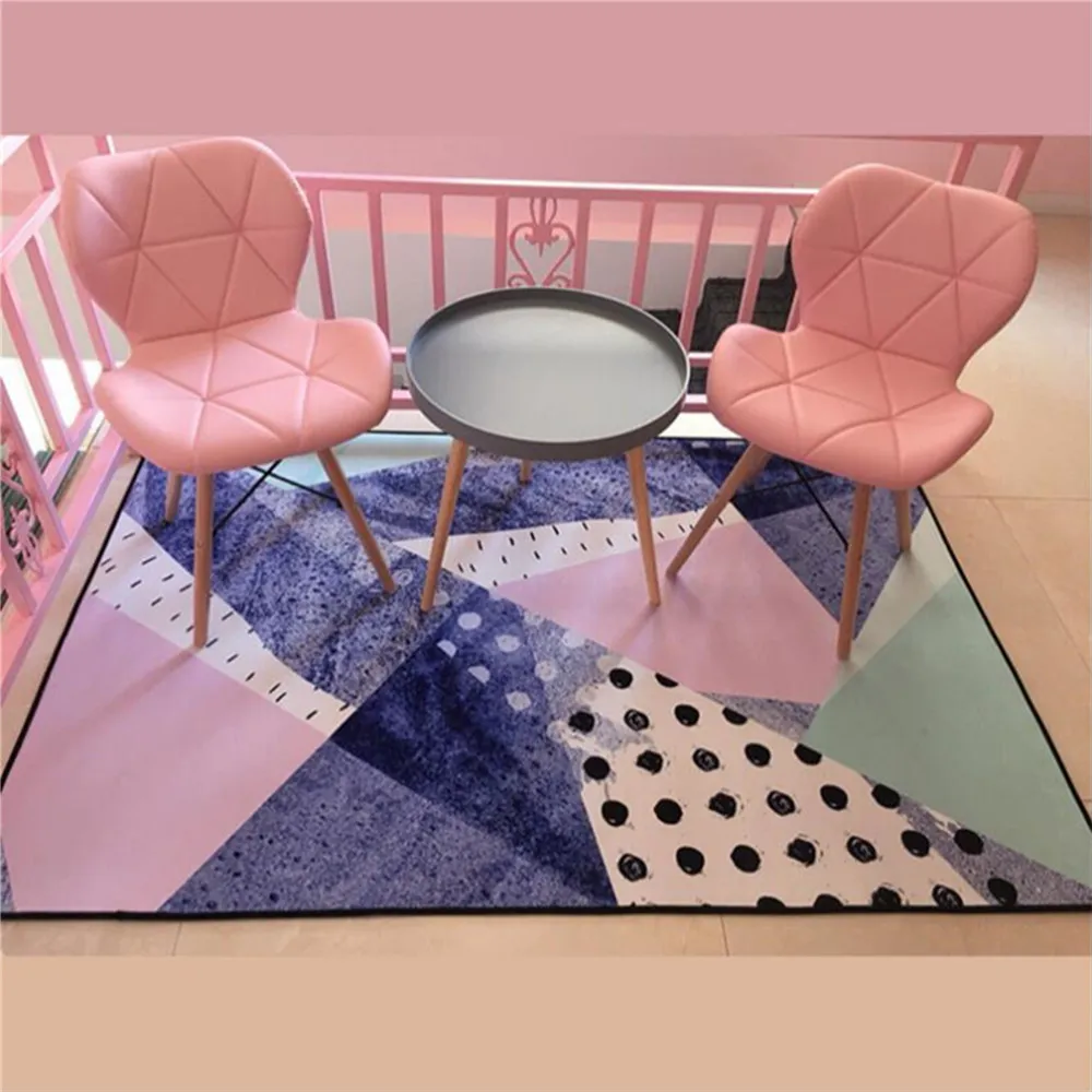 INS European 100x160cm Popular Thicken Soft Kids Room Play Mat Modern Bedroom Area Rugs Large Pink Carpets for Living Room