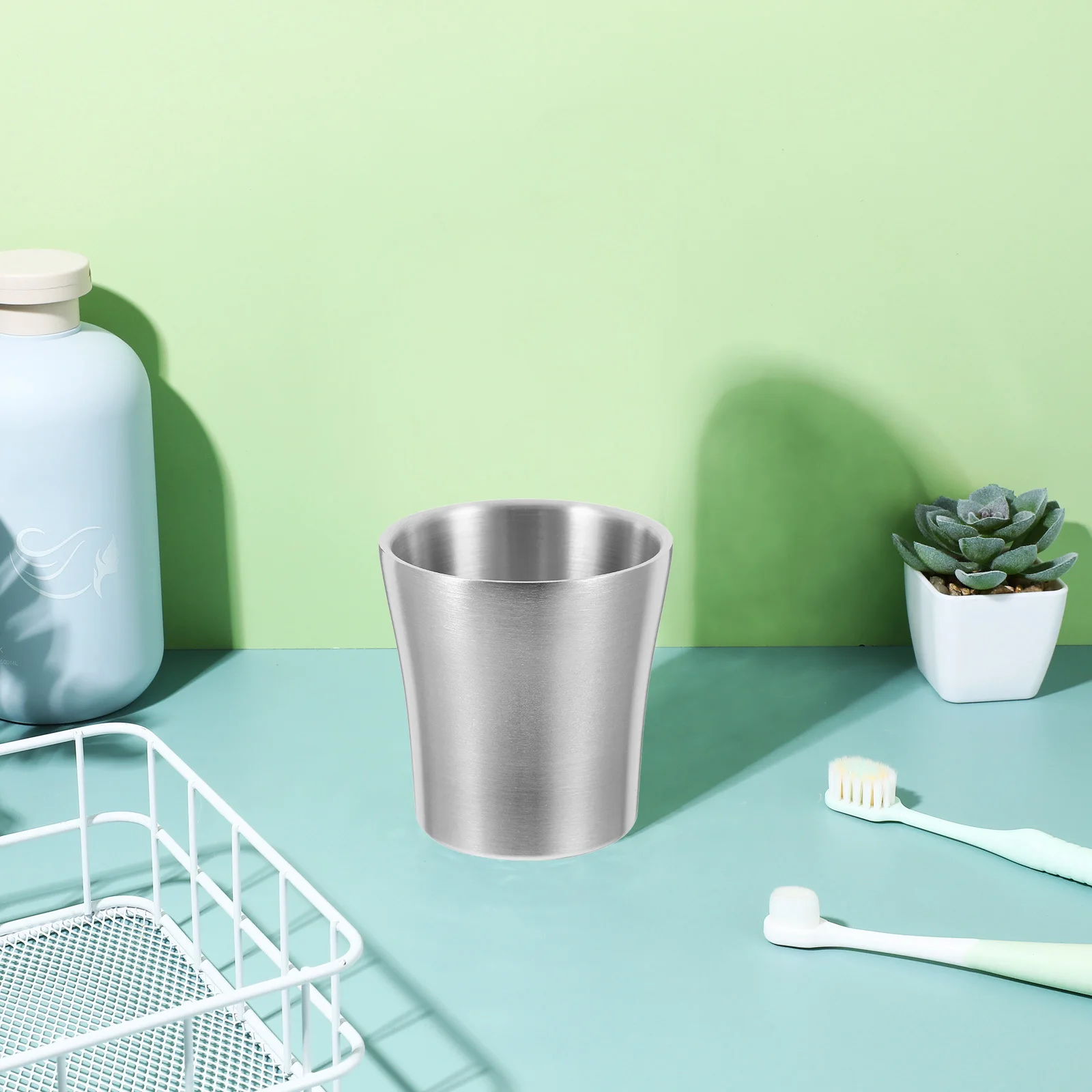 1 шт., 180 мл, однослойный стакан для воды из нержавеющей стали в форме талии, удобный для путешествий, чашка для полоскания рта, металлический стакан для питья для