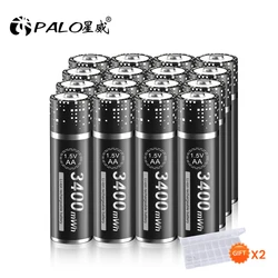 PALO 2-20pcs 1.5V AA Li-ion Rechargeable Battery 3400mWh AA 1.5V Lithium Battery for LED Light Toy Placement Battery Camera MP3