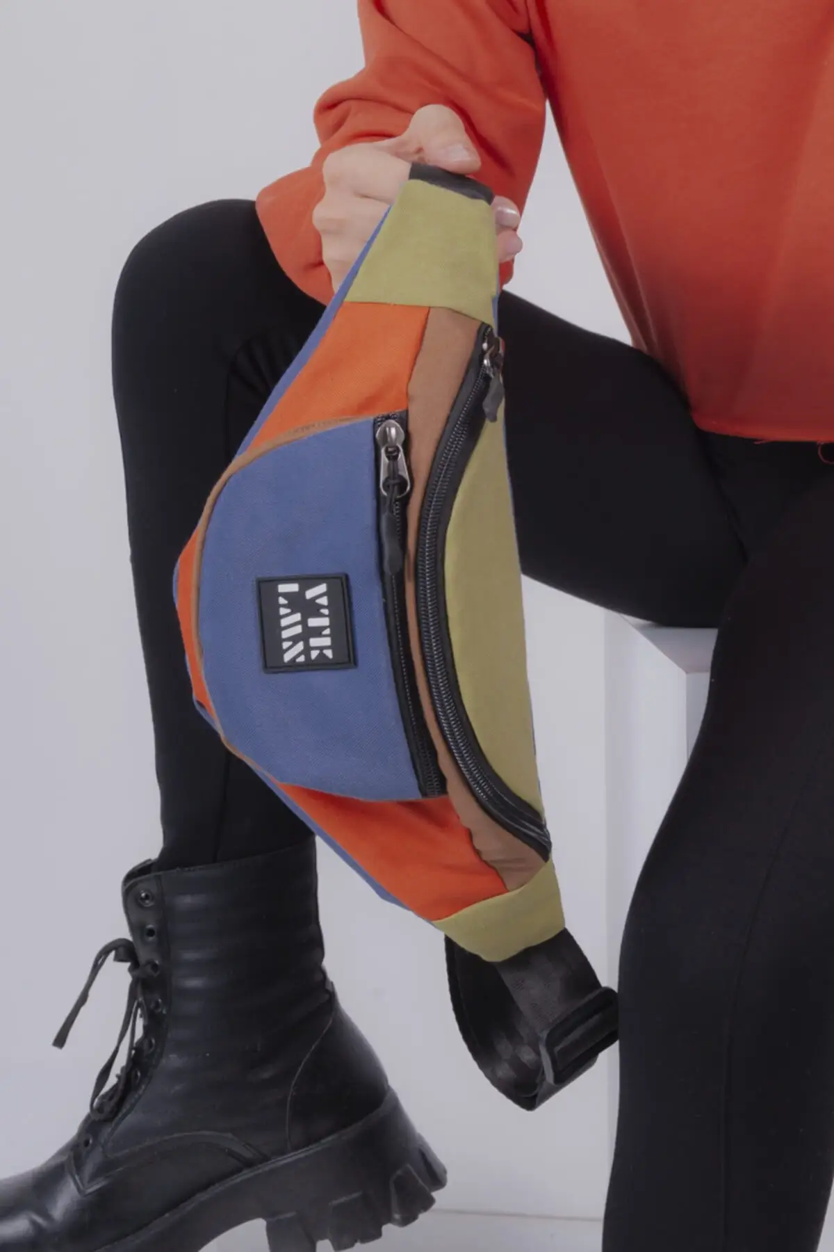 Unisex colorful shoulder and waist bag