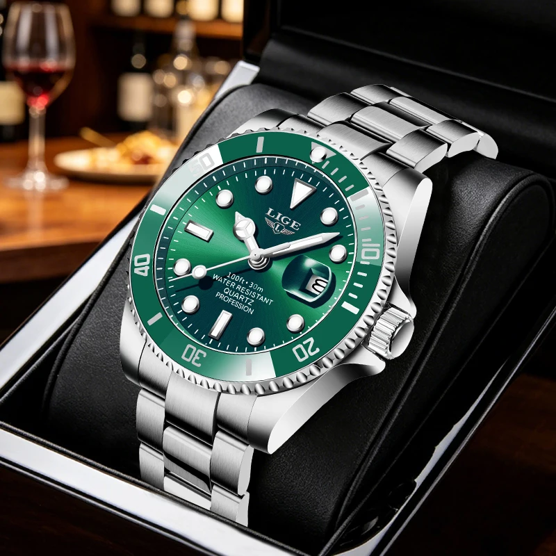 

LIGE Original Design Man Watch Luxury Business Fashion Casual Sport Stainless Band Simple Dial Quartz Watches for Men Wristwatch