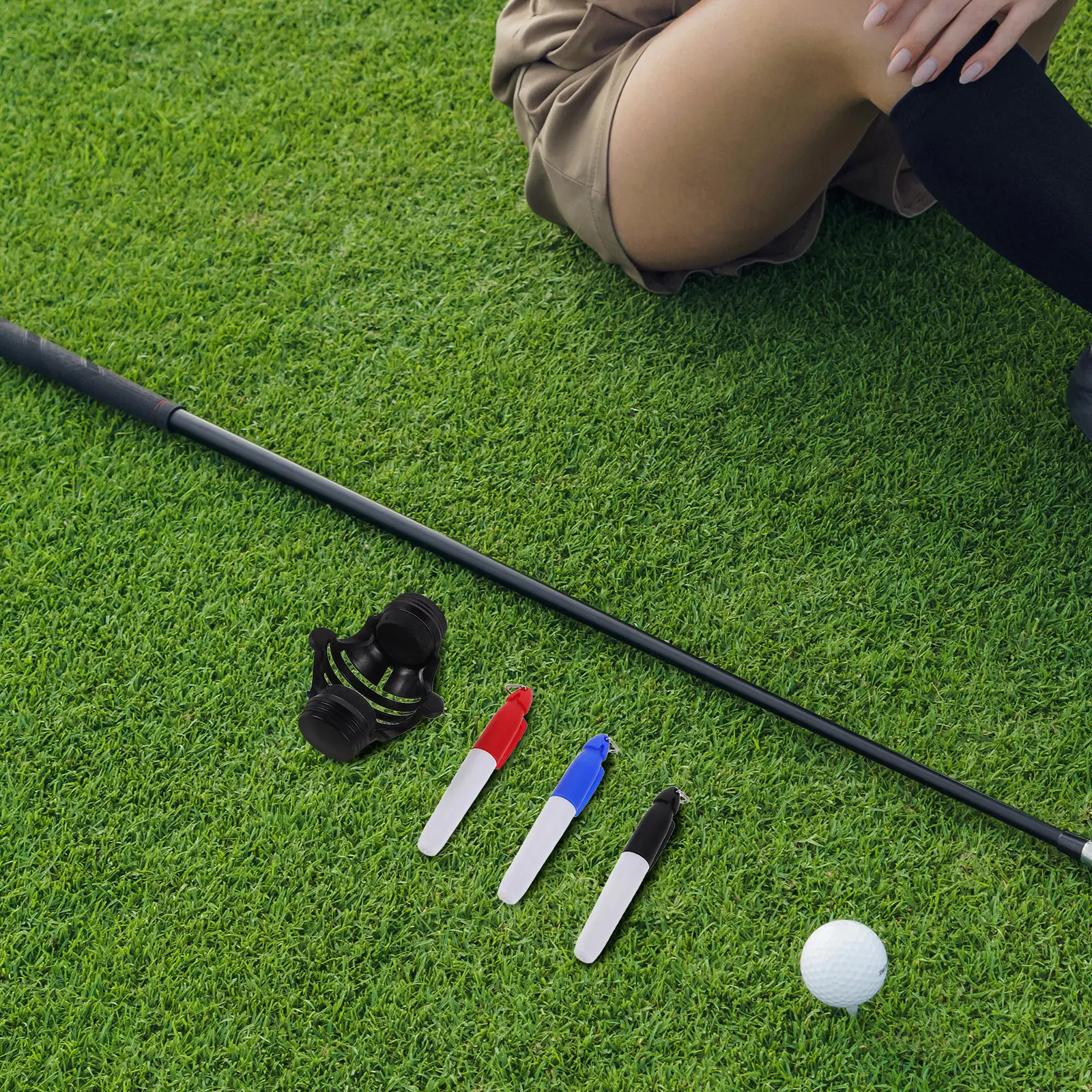 1Set Golf Ball Marker Tool 360 Rotatable Precision Line Pen for Professional Alignment Golf Accessories for Tournament Practice