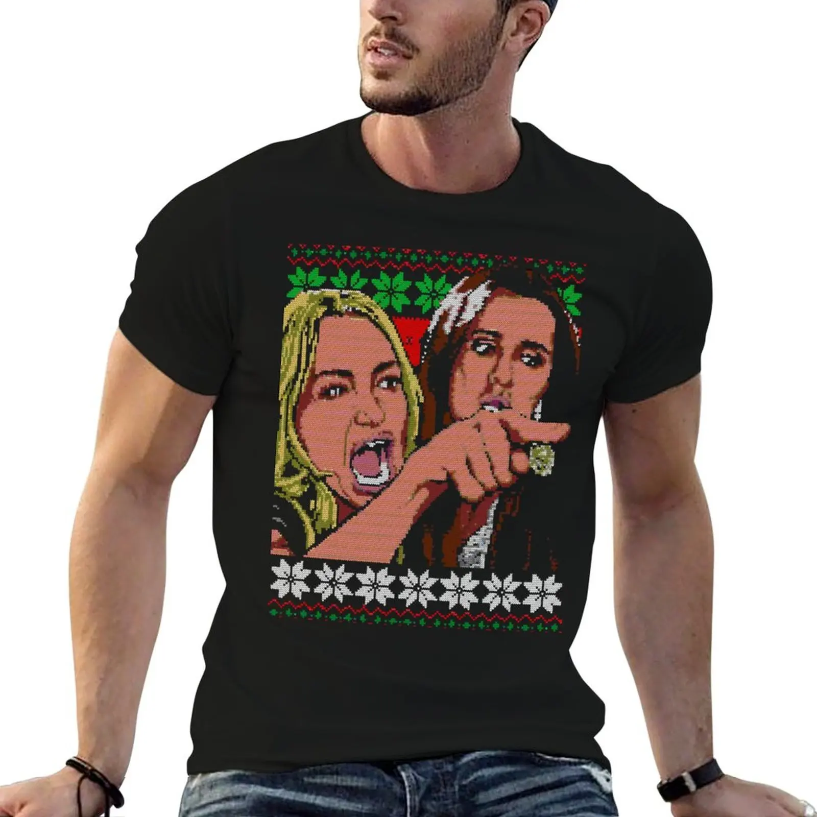 

Woman Yelling at Cat Ugly Christmas Sweater Meme Design Sweatshirt T-Shirt man t shirt summer T-Shirt