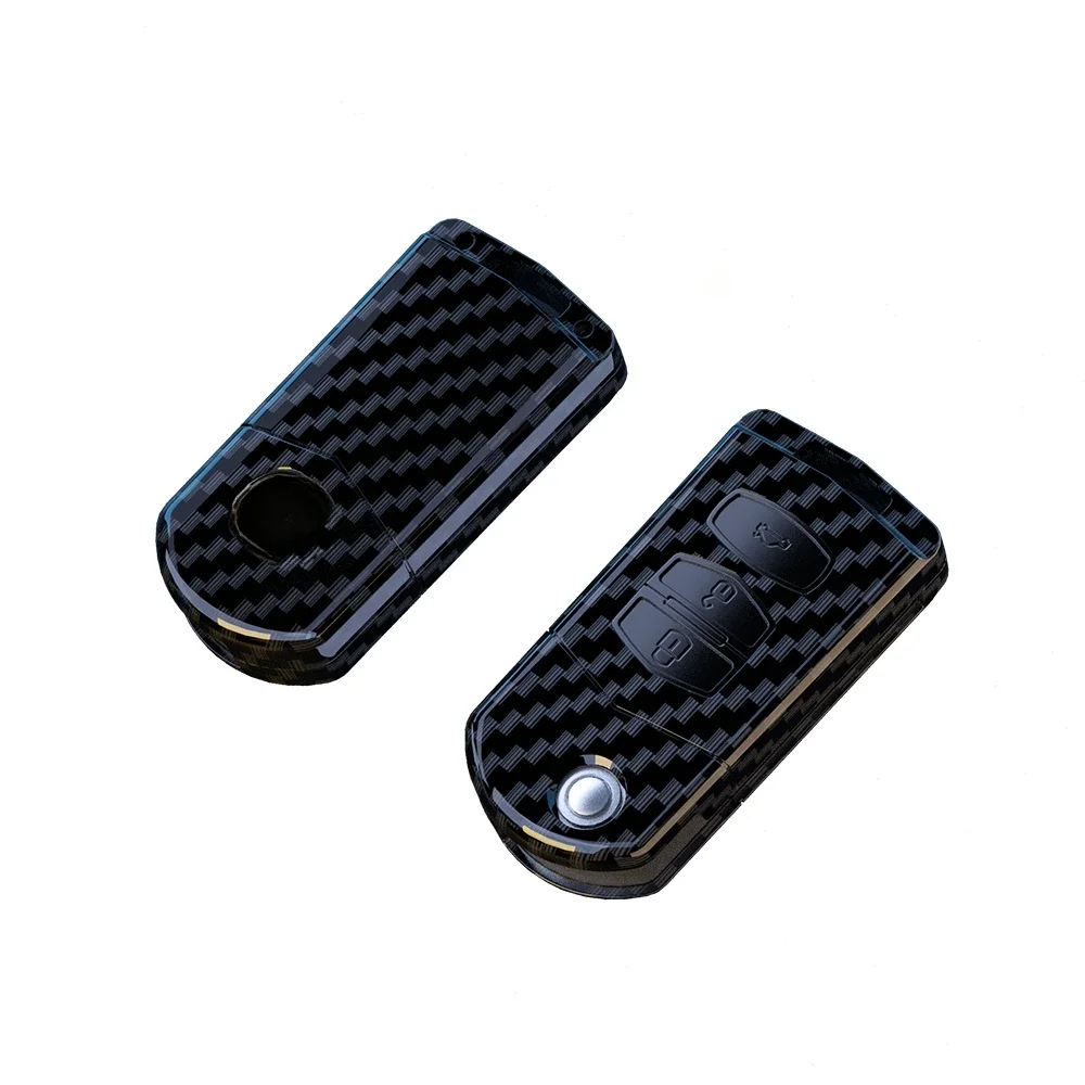 Carbon Fiber Pattern Car Key Case Protective Cover Shell For Mazda 3 2 6 2003 2004 2005 2006 2007 2008 2009 2010 2011 2012 2013