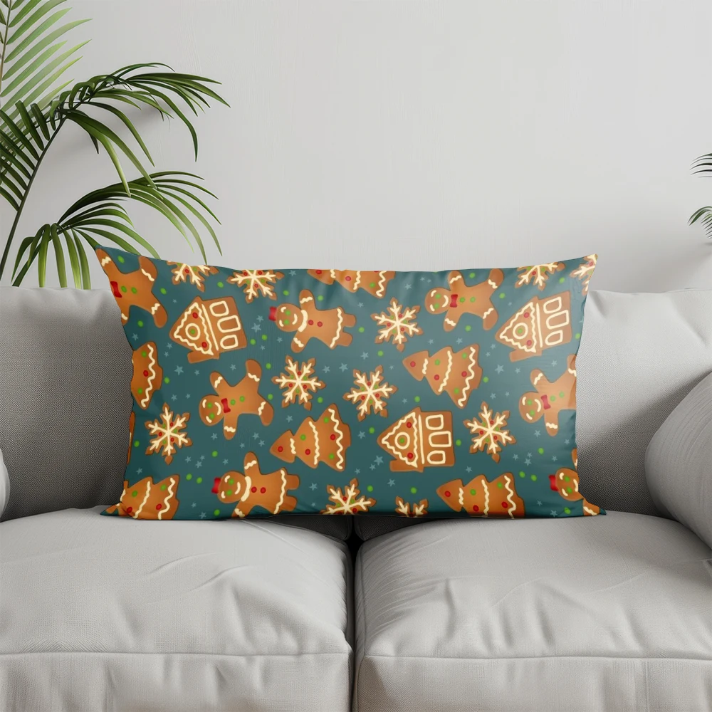 ديكور المنزل عيد الميلاد ديلايت نمط المخدة مناسبة ل أريكة غرفة نوم سيارة وسادة غطاء وسادة وسادة الظهر المستطيلة