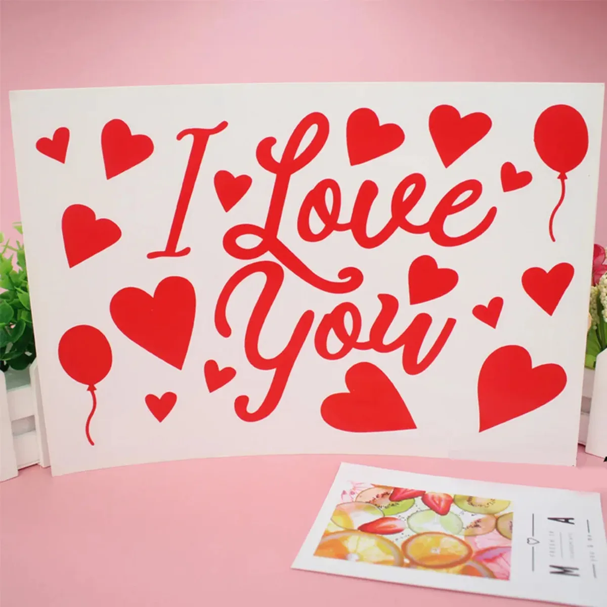 1pc I Love You Balloon Stickers Valentine Day Decoration Red Heart Bobo Balloon Sticker Wedding Birthday Party Decor Supplies
