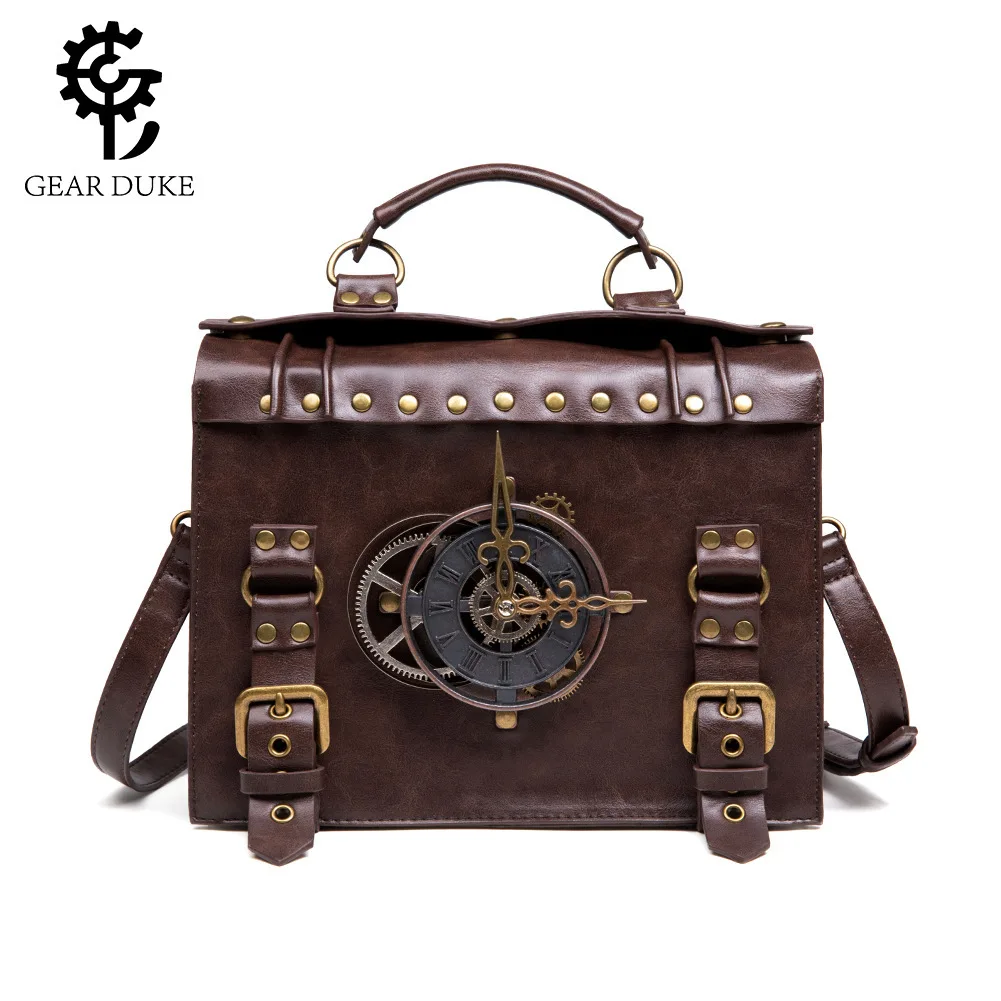 

2026 New Women's Bag European and American Punk Industrial Retro Style Women's Shoulder Crossbody Bag
