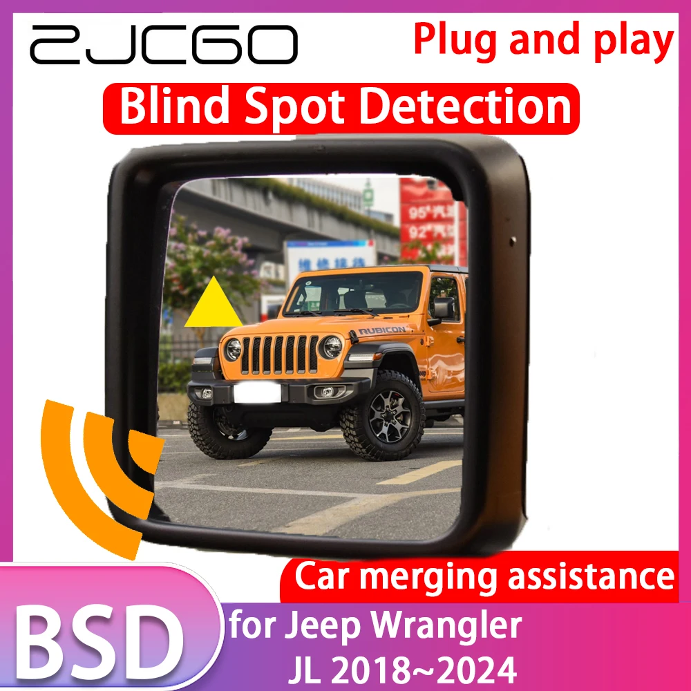 

ZJCGO for Jeep Wrangler JL 2018-2024 Blind Spot Detection Car BSD BSA BSM System Driving Warning Radar Alert Mirror