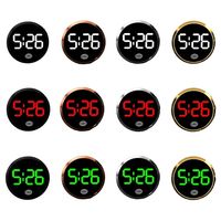 Auto Ornament Touch-Activated Car Dashboard Clock LED Time Display Mini LED Electronic Watch Mute Simple Digital Clock Travel
