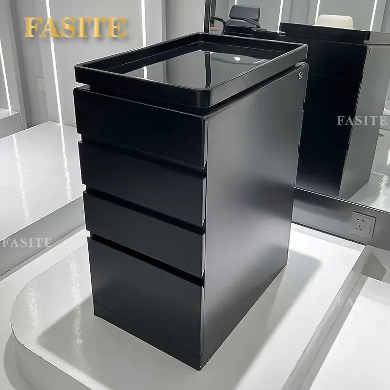 For Barber Shop Wooden Tool Cabinet Hair Cutting Shelf Storage Locker Simple Style Furniture Organizer