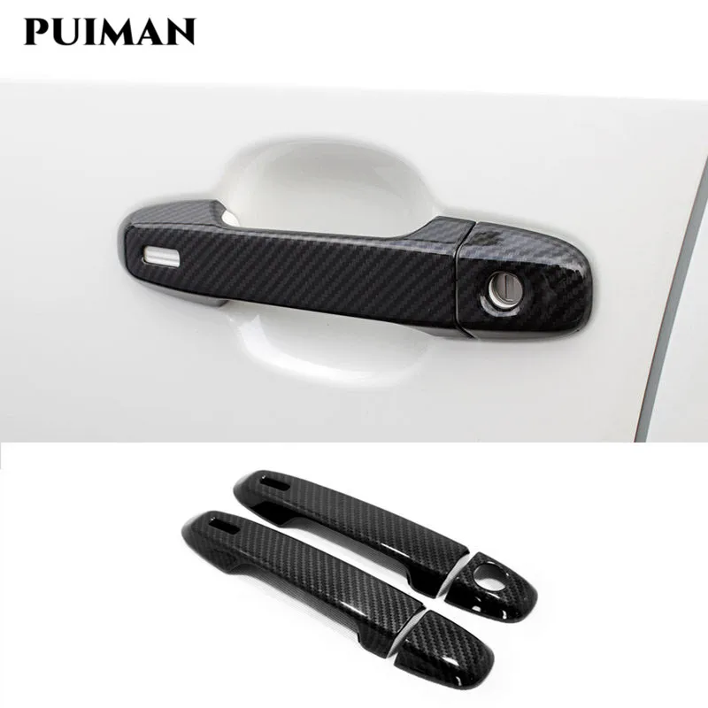 

ABS Carbon fiber Exterior Door Handle Holder Cover Frame Trims Decoration Car Molding Accessories For Toyota C-HR CHR 2016-2020