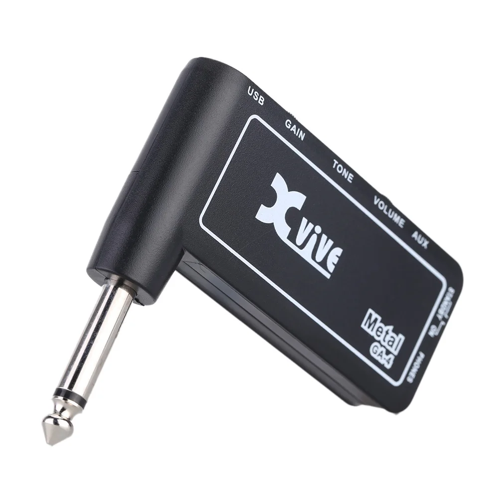 Xvive Guitar Plug Amp Amplifier Mini Rechargeable Electric Guitar Plug Headphone GA-3 Classic Rock / GA-4 Metal / GA-5 Delay