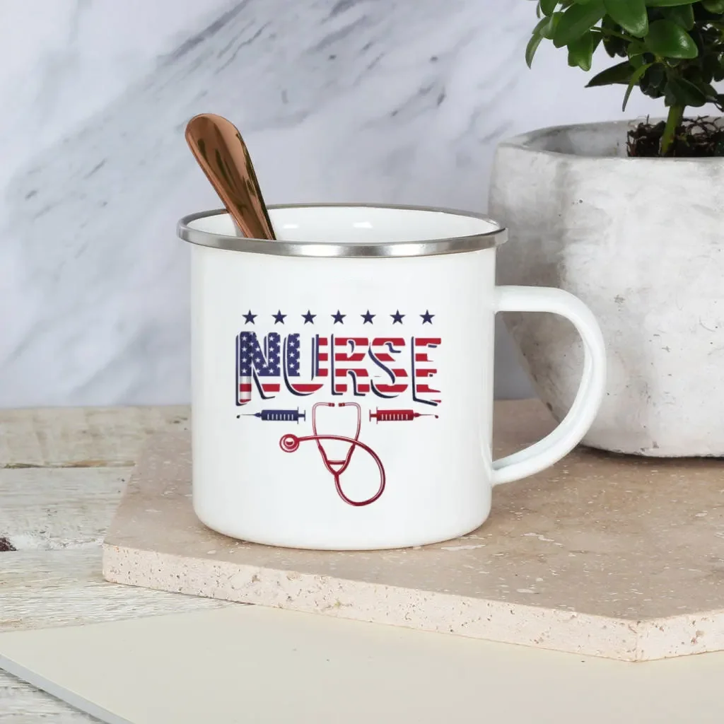 Best Nurse Ever Enamel Mug Cups With Handle It A Beautiful Day To Save Lives Nurse Aunt Birthday Perfect Gifts for Nurses Day