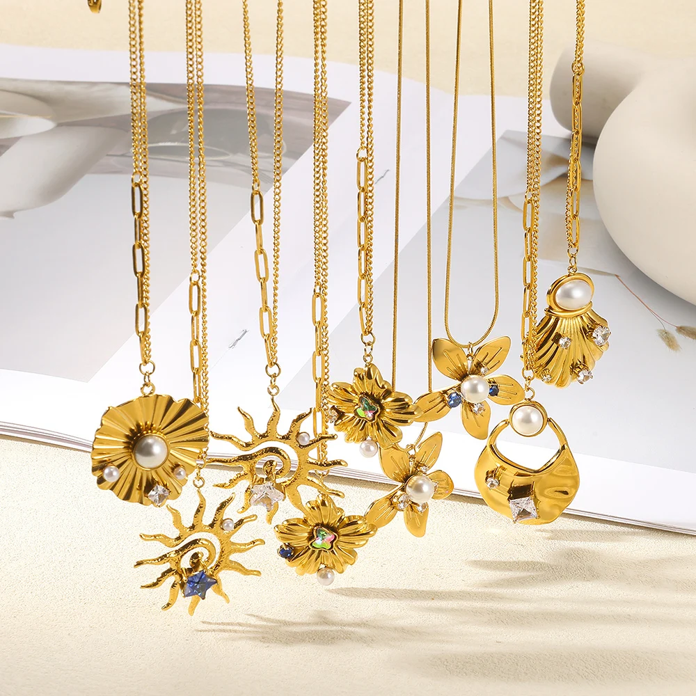 Fashion Sun Necklace Follower Collar Shell Necklaces For Women Choker Stainless Steel Jewelry New Arrival Elegance Birthday Gift
