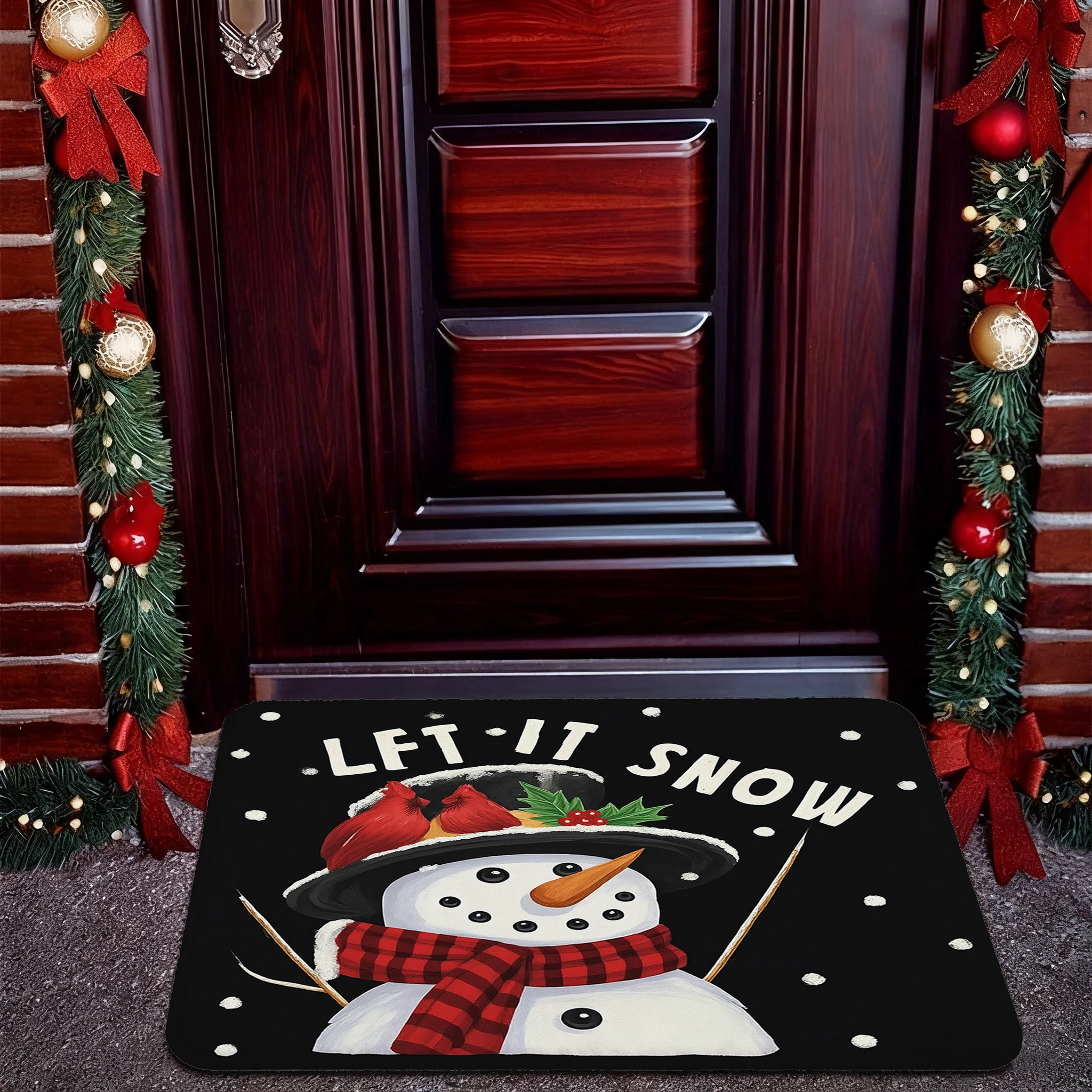 

Коврик Let It Snowman для праздничного входа, домашний декор, спальня, гостиная, прихожая, напольный коврик, ковер для кухни, ванной комнаты