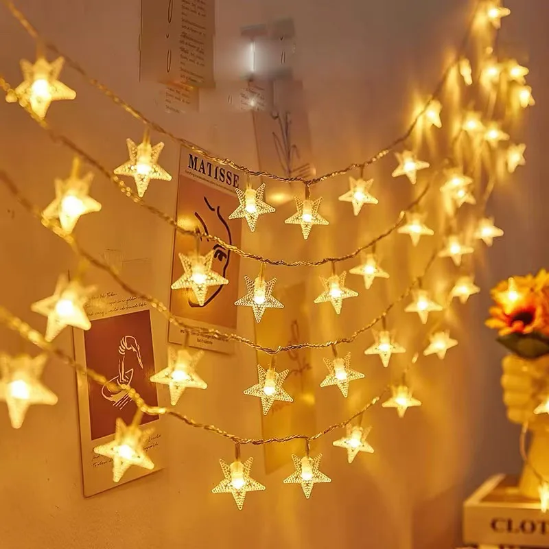 عيد الميلاد LED سلسلة أضواء داخلي في الهواء الطلق ستار سلسلة أضواء جارلاند أضواء لمبة الجنية أضواء حفلة ديكور المنزل حديقة الزفاف #5
