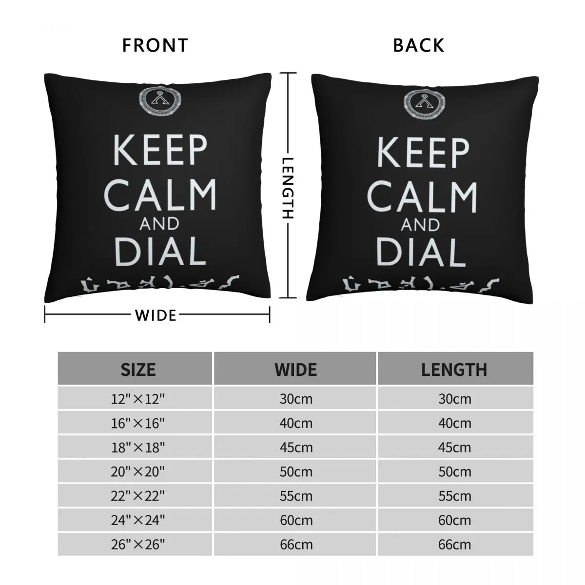 Keep Calm And Dial Earth Square Pillowcase Polyester Linen Velvet Printed Zip Decorative Pillow Case Home Cushion Cover 18