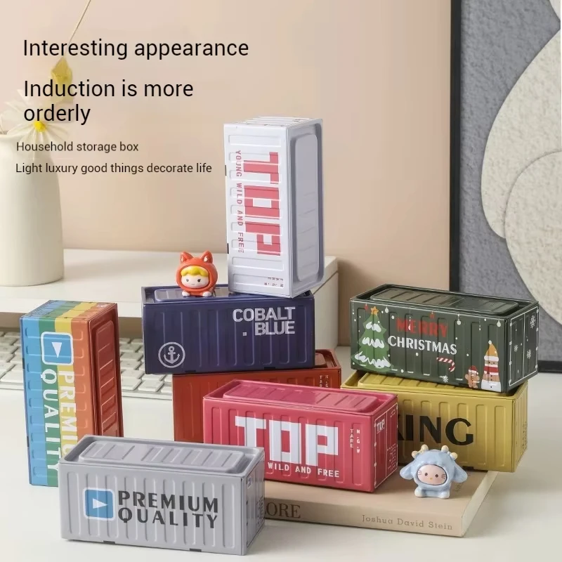

Christmas Compact Iron Storage Container Creative Desktop Organizer Office Supply Tube Office Desk Organizer Metal Box Gifts