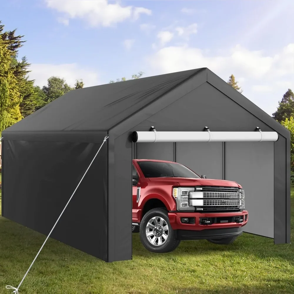 

12 x 20 FT Carport Car Canopy Heavy Duty Galvanized Frame Car Shelter Car Canopy Tent with Removable Sidewalls, Portabl