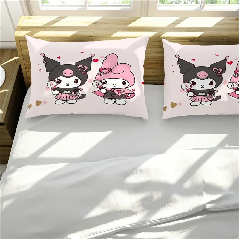 Imagem -05 - Conjunto de Capa de Edredão para Meninos e Meninas 3d Impresso Leve e Confortável Kuromi Melody Melody Single Double Queen