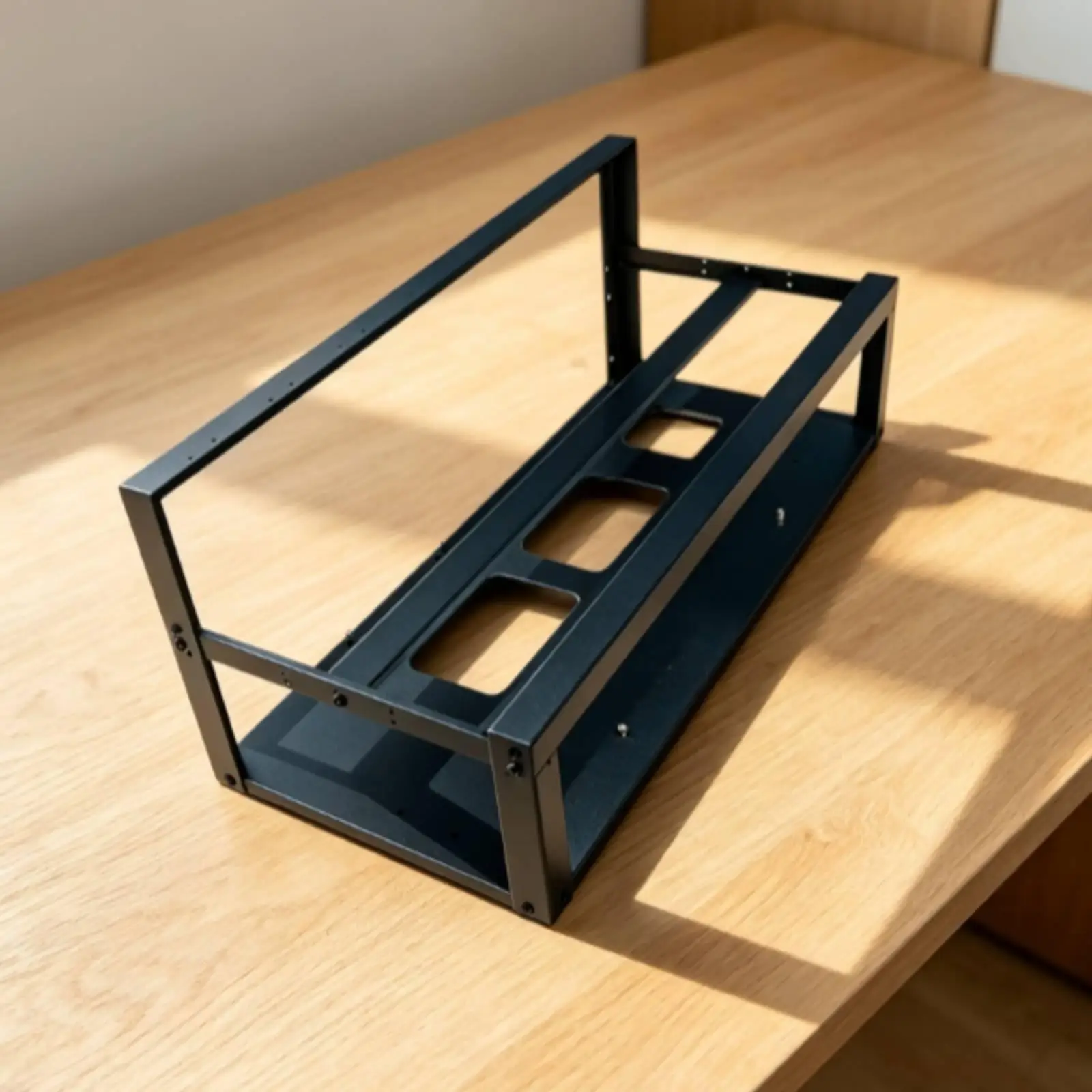 Cold Rolled Steel GPU Mining Frame 8 Card Open Rack for AI Computing Rig with Fan Mounts and HDD Support