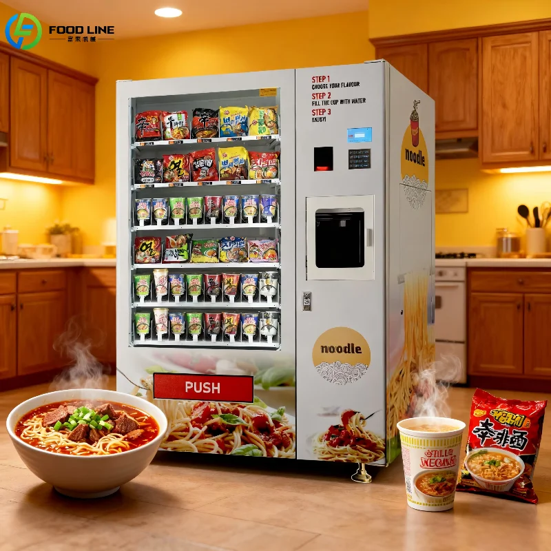 

Customized Cup Noodle Vending Machine with Hot Water Function SDK Enabled Cloud-Based Management for Instant Beverage Service
