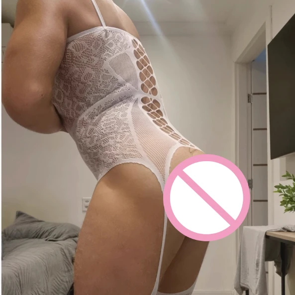 الأبيض الرجال Bodystockings تاريخ الزوج الملابس الداخلية الرجال الوثن ملابس للنادي الذكور مثير ثوب النوم الوثن مفتوحة المنشعب GentleMan ملابس خاصة