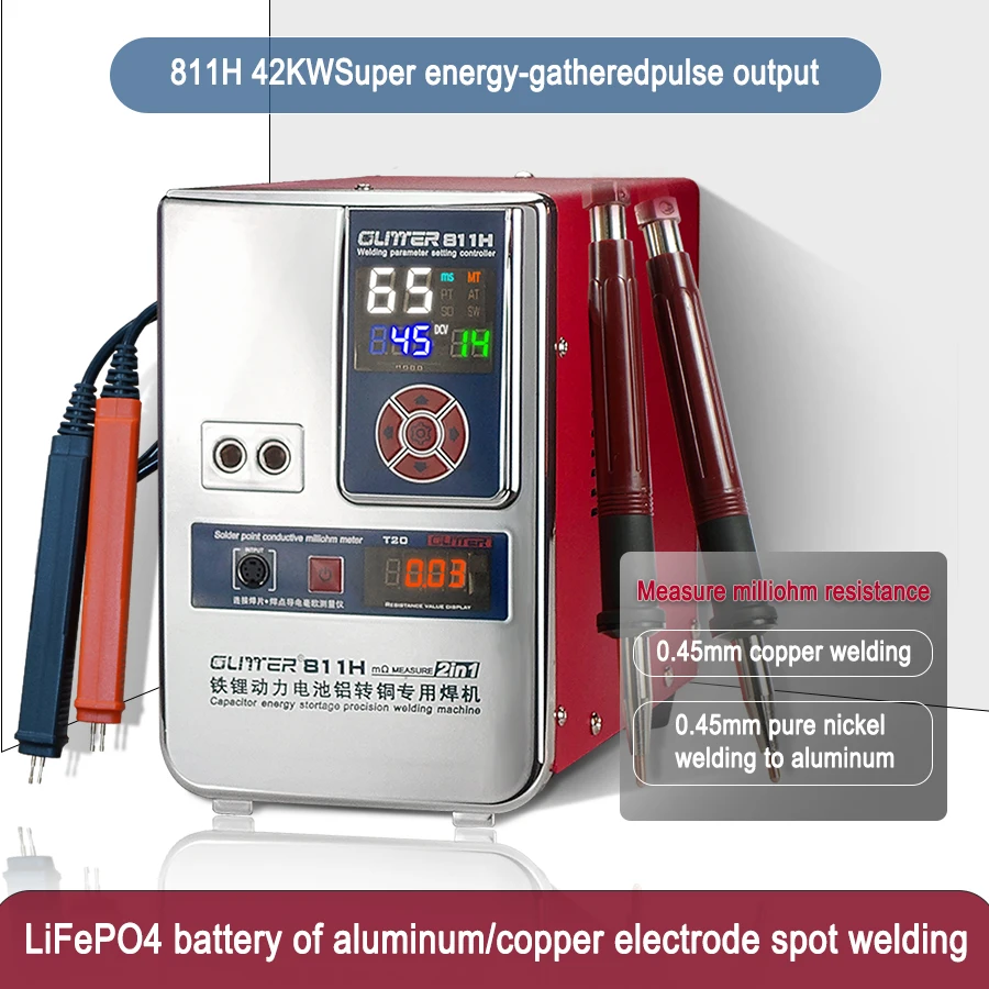 811H الحديد بطارية ليثيوم الطاقة الألومنيوم إلى النحاس بطارية بقعة لحام آلة وحدة كبيرة الألومنيوم إلى النيكل معدات لحام