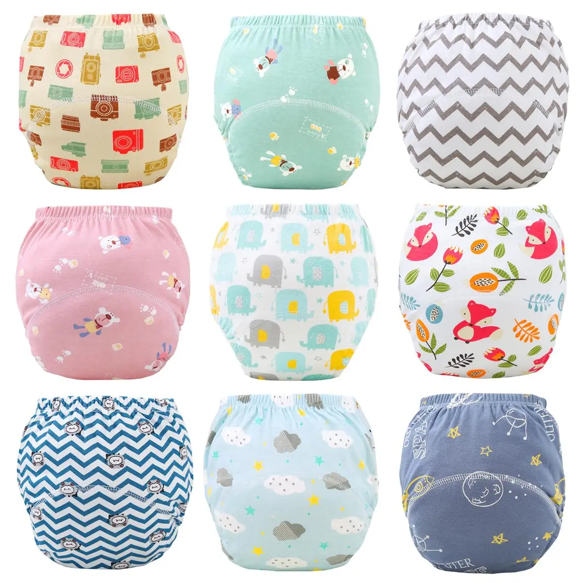 4 Stks/partij Baby Doek Luiers Herbruikbare Trainingsbroek Katoen Waterdicht Wasbaar Ondergoed Voor Kinderen Peuter Kid Bebe Nappy