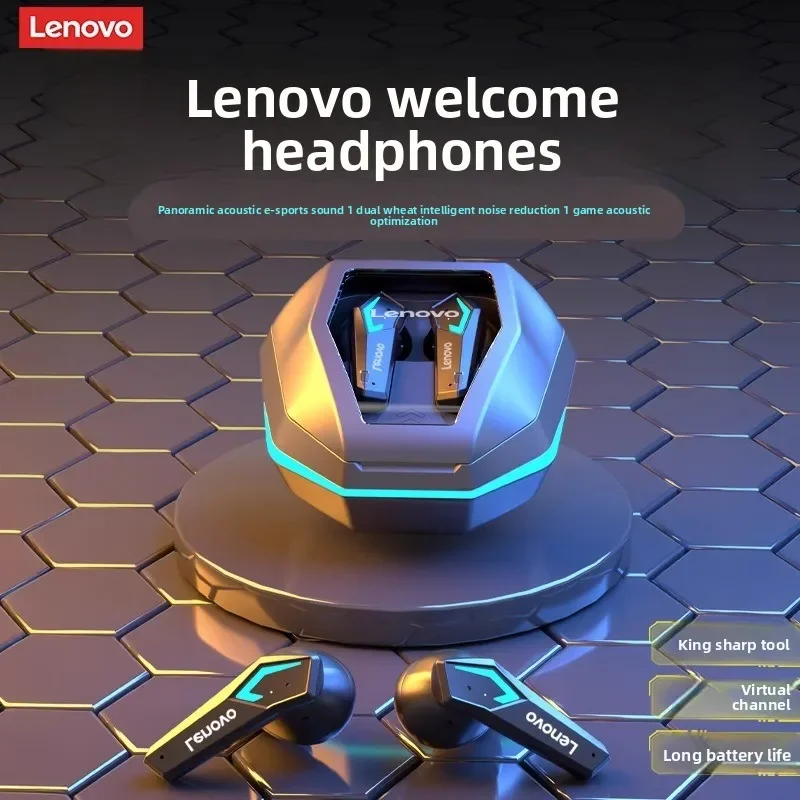 Lenovo TG102 Gaming Wireless Earbuds Bluetooth5.4 Low Latency RGB Light Long Battery Waterproof Touch Control TWS Headset