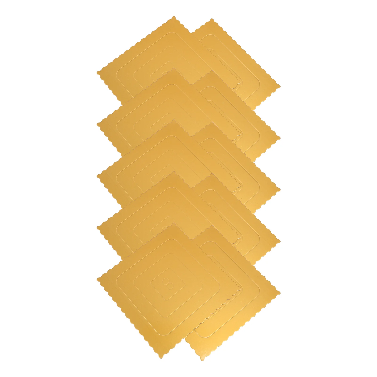 

10pcs 12Inches Square Cake Base Boards Golden Cardboard Pads For Birthday Baking Display Dessert Packaging Disposable Serving