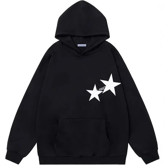 Y2K Hoodie Men Women Dark Streetwear Hip Hop Harajuku Jacket 3D Star Print Oversized Unisex Pullover Sweatshirt - view 2
