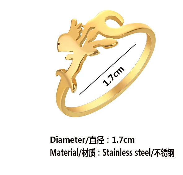 Kinitial Stainless Steel Bird Branch Twig Ring Women Female Sparrow Everyday Jewelry Animal Finger Rings Gift