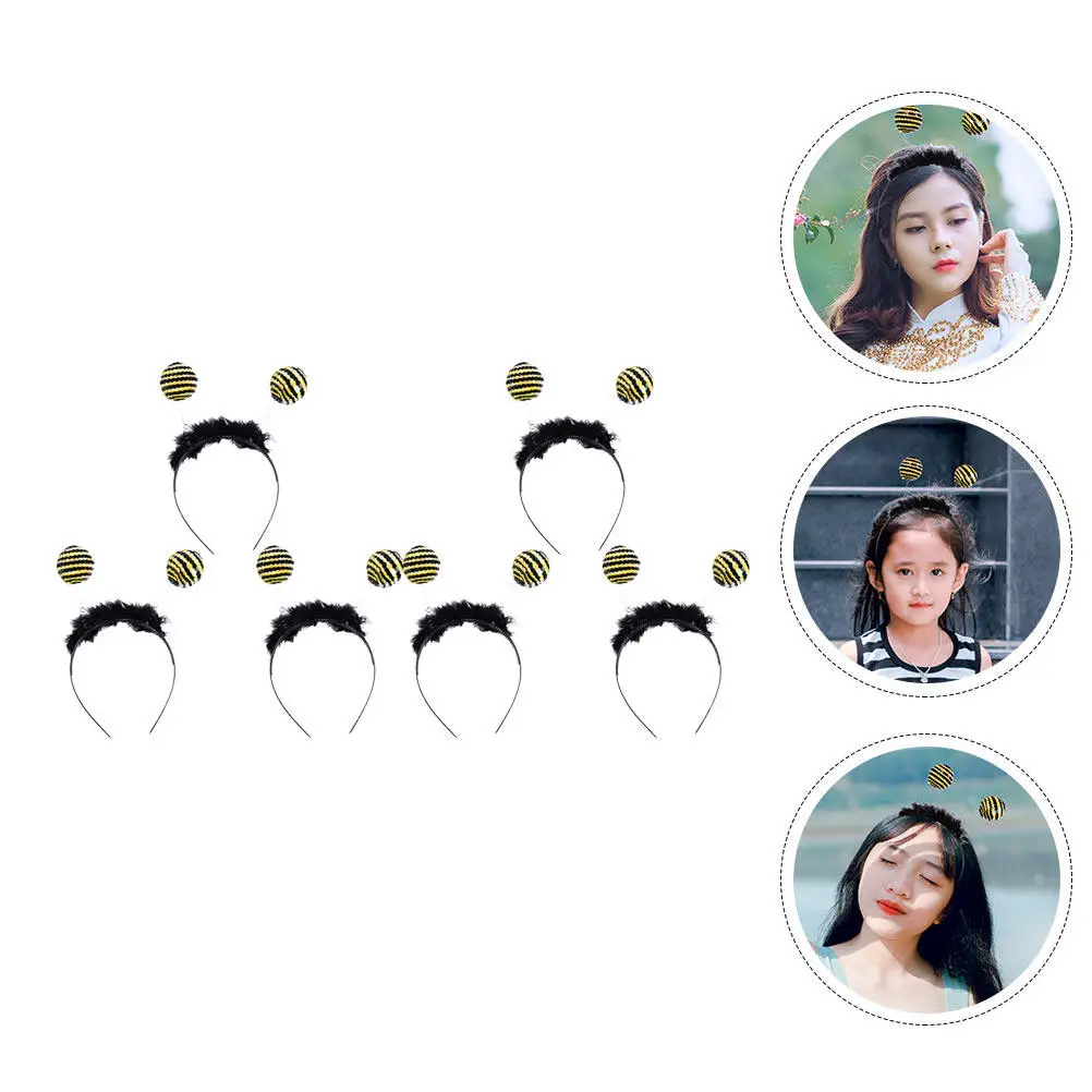 

Набор из 6 креативных повязок на голову с пайетками в виде пчелиных ушек, декоративные аксессуары для детских вечеринок, косплея и фестивалей, ободки для волос с пайетками в виде пчелы