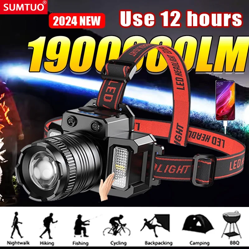 

USB Rechargeable LED Sensor Headlamp COB Headlight Led Head Torch Camping Search Light Head Flashlight for Fishing Lantern