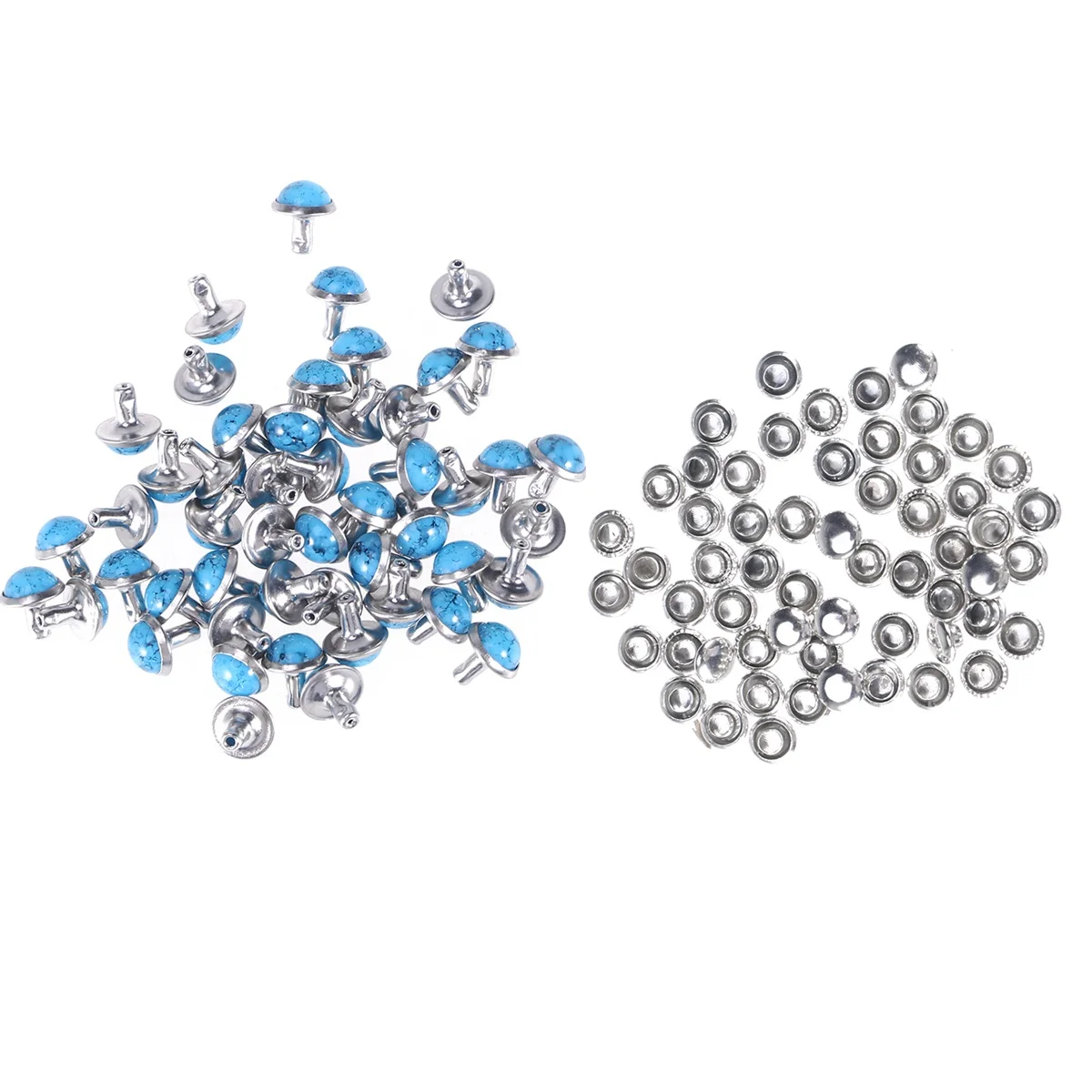 

50 Pcs Turquoise Accessories Blue Rivets Shoe Bag Ornament Clothing DIY Accessory Decoration