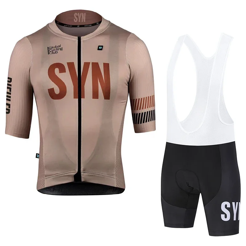SYN Men's cycling jersey summer road bike cycling sports shirt cycling bib MTB moisture wicking cycling short set - view 5