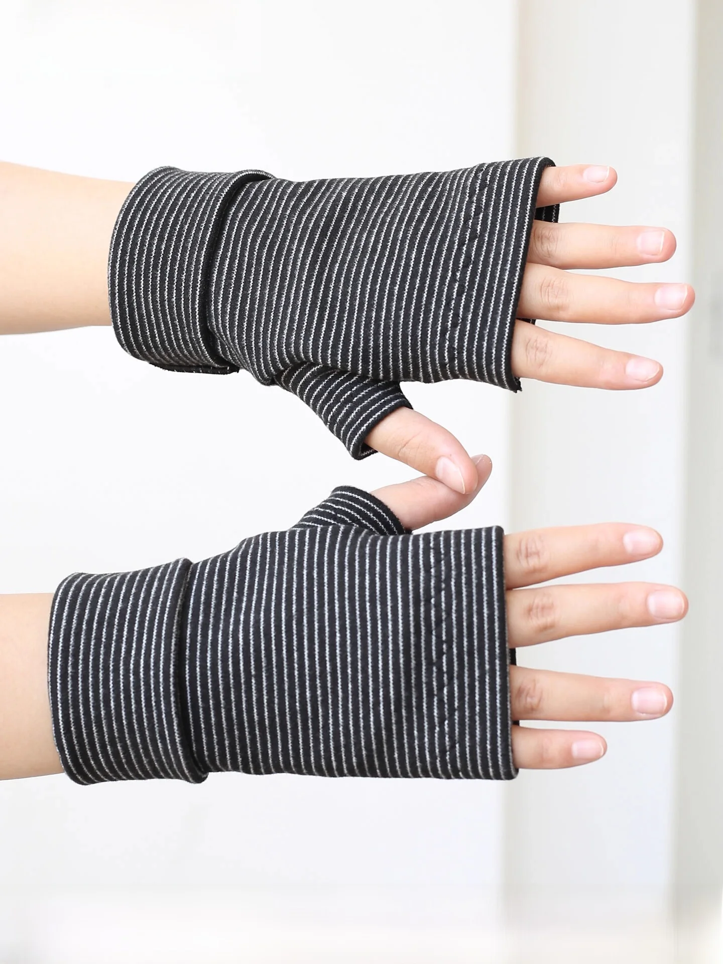 Thickened Double Layer Autumn Winter Gloves Unisex Half Finger Cycling Windproof Warm Dervo Fabric Scarf Writing Wrist Protec...