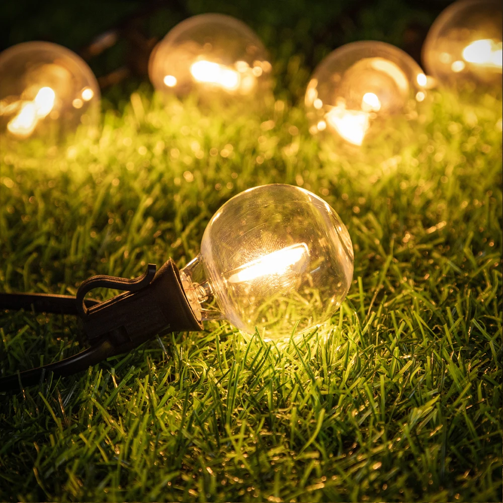 Plastics G40 Outdoor Light Output 24V String Light Waterproof Shatterproof Garland Lights Camping Garden Party Decoration Lights