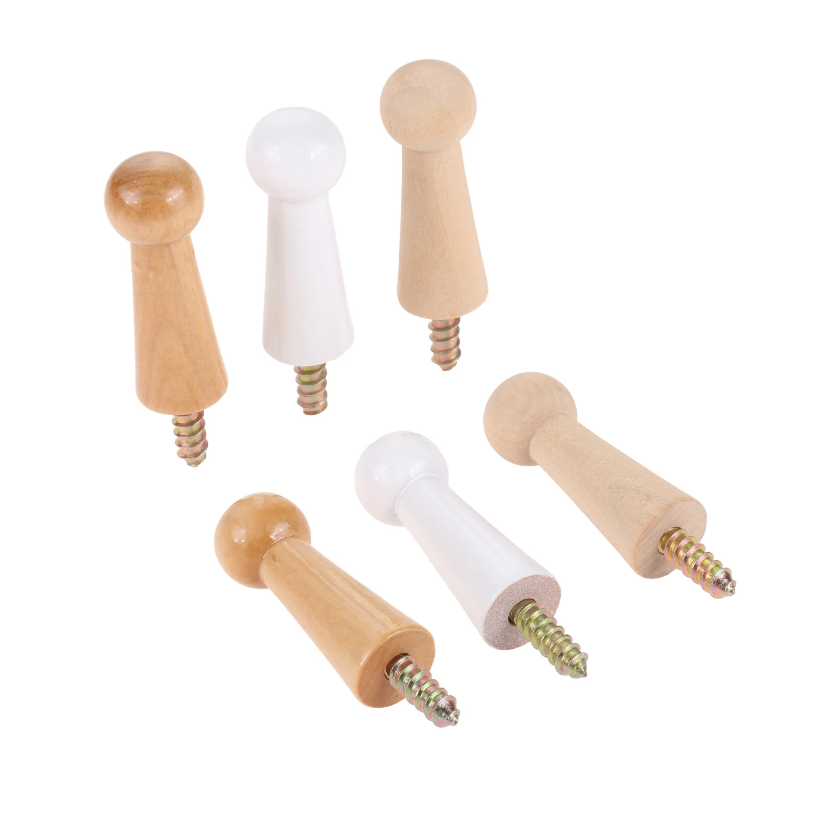 10Pc Screw-On Wooden Hook Home Wall Decor Coat Jacket Towel Mug Shaker Peg Hook +Screw Wall Mounted Door Bathroom Kitchen Hanger