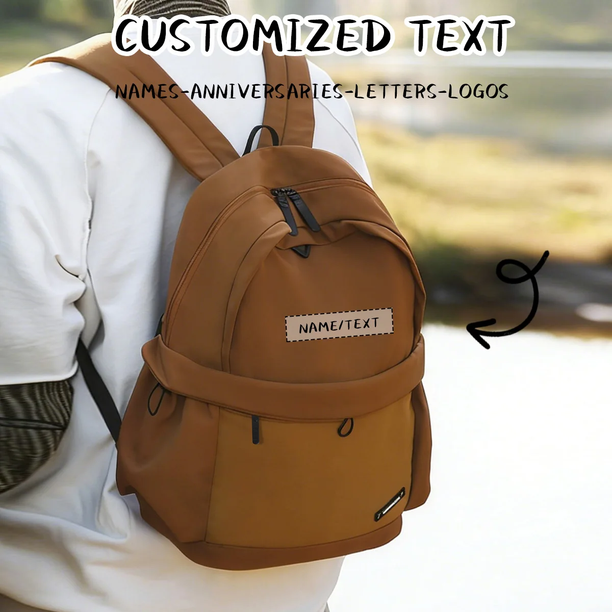 

Logo Customization Outdoor Lightweight Travel Large-Capacity Backpack Water-Repellent Nylon Junior High School Backpack Male High School Student School Bag Female Personalized DIY