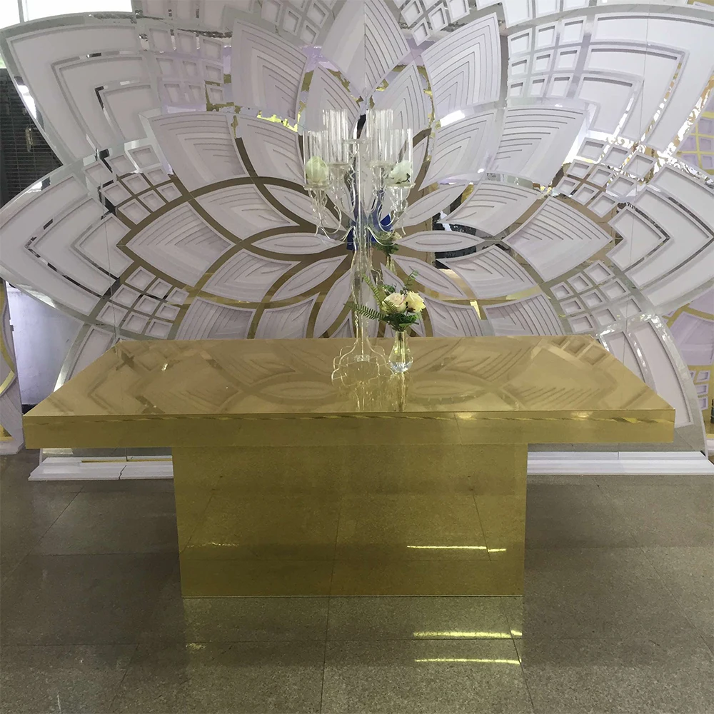 

Wedding luxury tables 2022 rectangle dinning golden banquet table