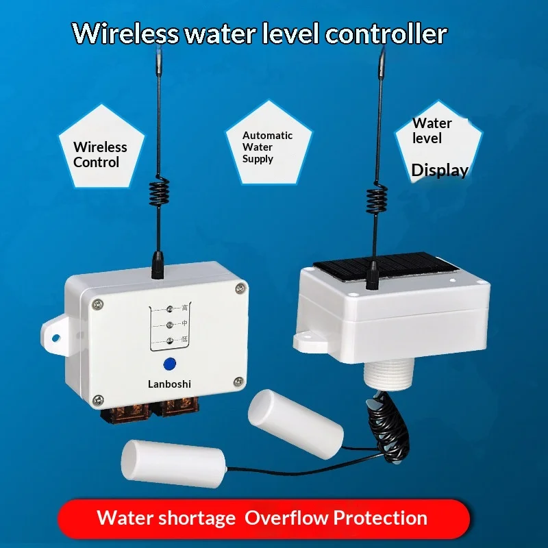 220V Remote Electronic Liquid Level Floating Ball Pool Automatic Water Pumping Water SwitchWireless Water Level Controller