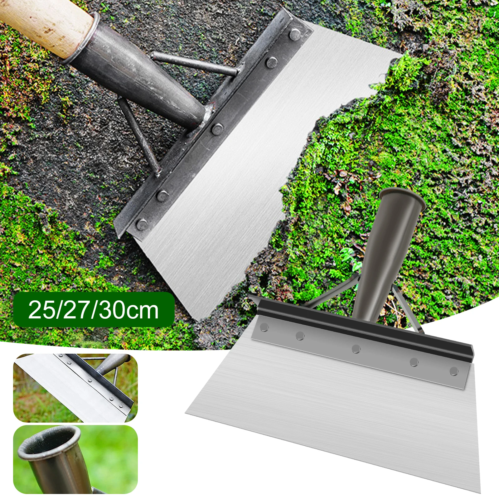 

25/27/30cm Outdoor Garden Shovel with Glove Cleaning Shovel Steel Flat Shovel Ice Shovel Multifunctional Plant Weeding Farm Tool